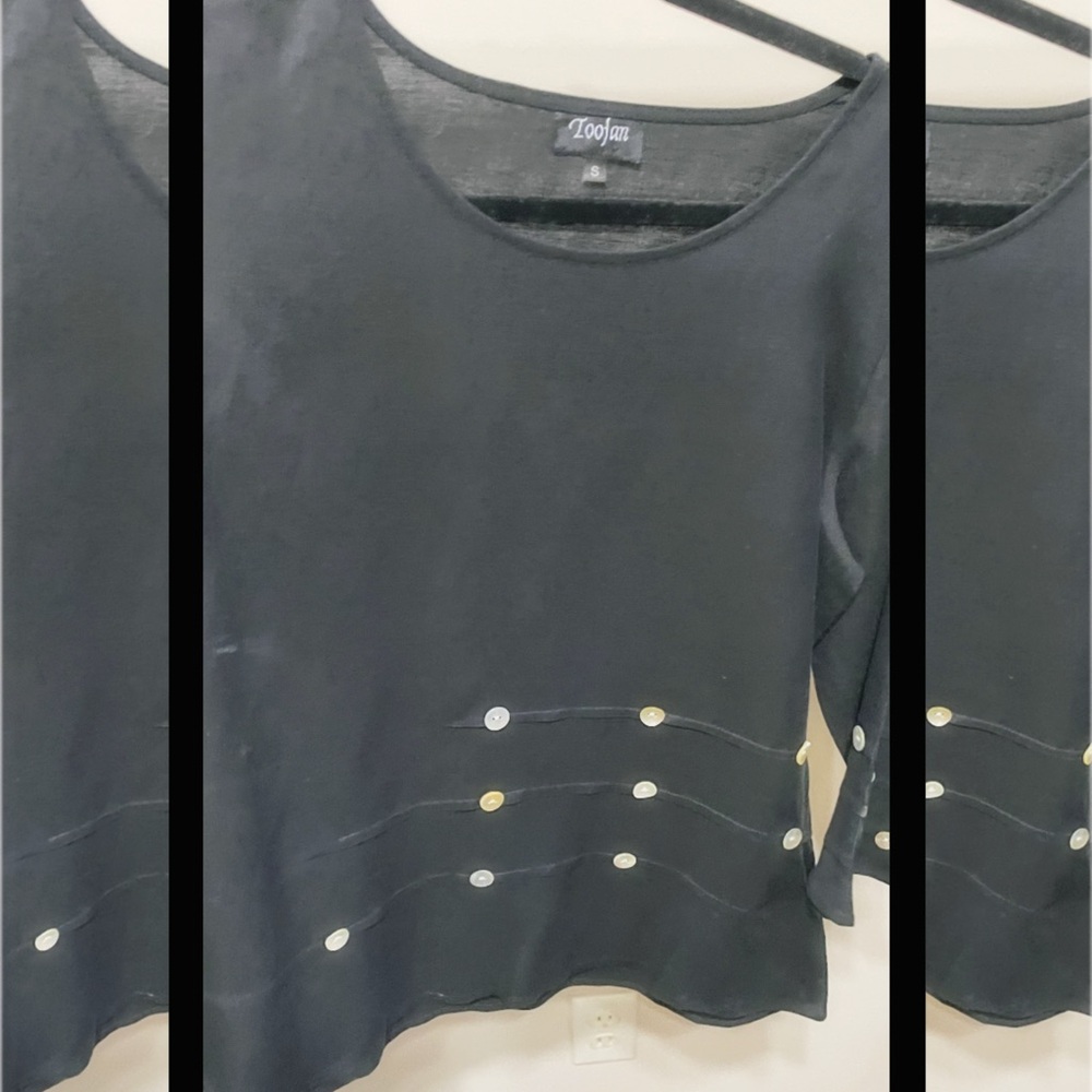 Elegant Black Blouse with Button Details